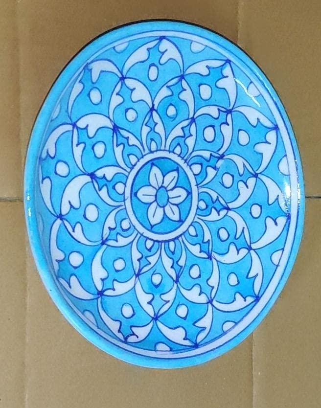 Craft Park Jaipur Blue Pottery Decorative Wall Hanging Handmade Plate 15 cm x 15 cm x 3 cmPLATECFP103 - Image 2