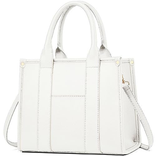 COCIFER The Tote Bag Crossbody Purses for Women Shoulder Bag Handbags PU Leather Top Handle Bags with zipper (White) - Image 1