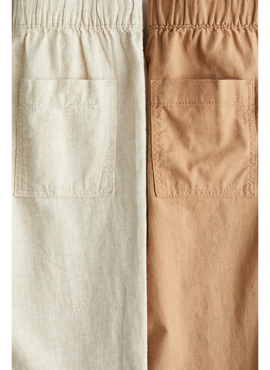 H&M 2-Pack Linen-Blend Trousers