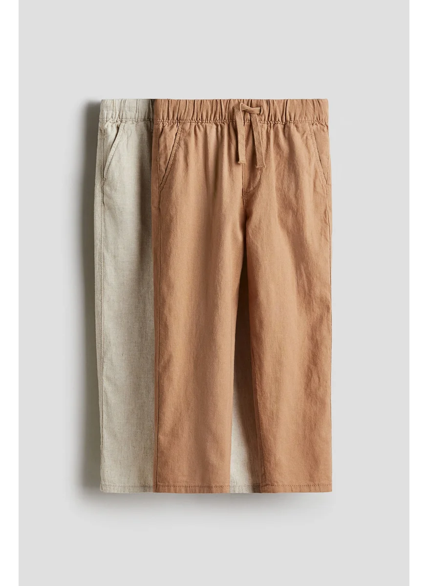 H&M 2-Pack Linen-Blend Trousers