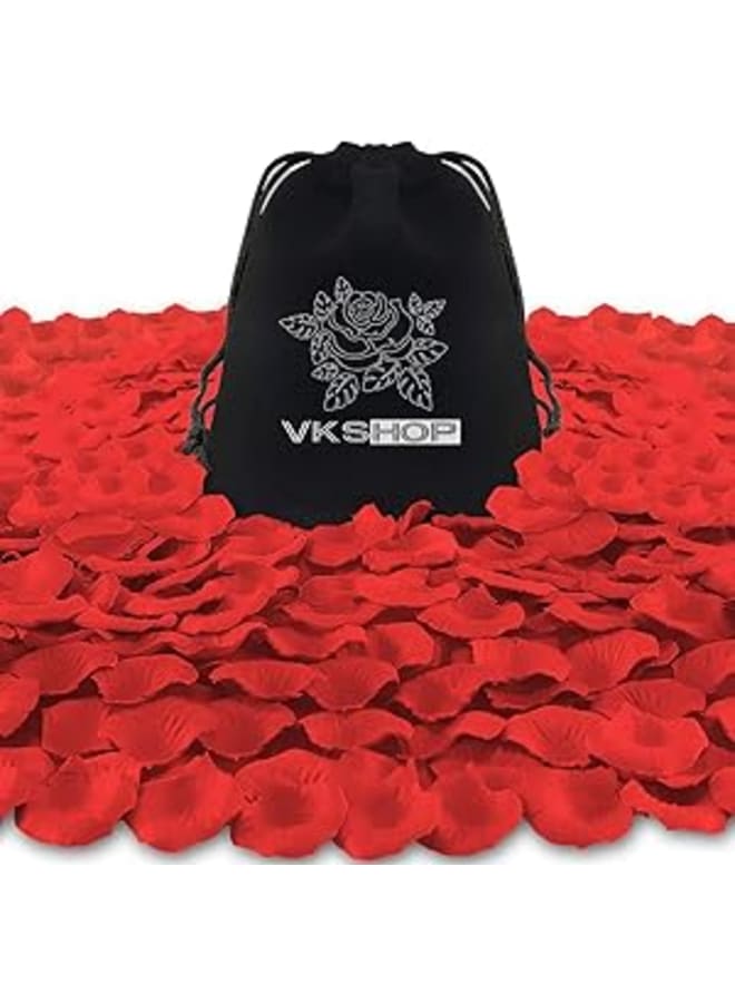 VKShop عبوة من 4500 بتلة ورد أحمر، بتلات زهور ورود صناعية لليلة رومانسية، عيد الحب، وحفلات الزفاف