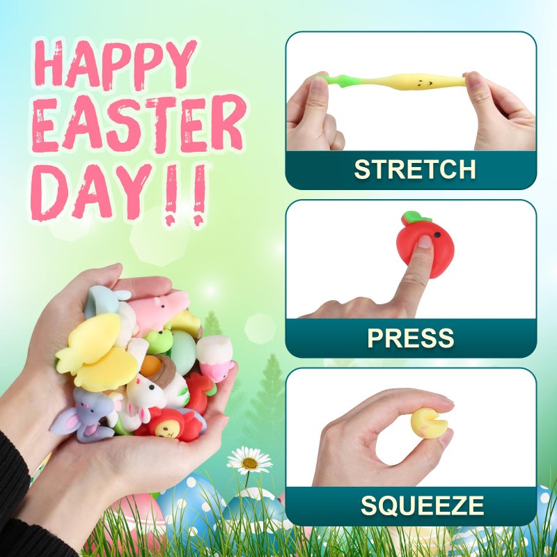 FauKait 32 PCS Easter Mochi Squishy Toys Stress Relief Squishies for Kids Boys Girls Toddlers Easter Basket Stuffers Egg Fillers Gifts Party Favors,Easter Basket Stuffers fillers with Storage Box - Image 2