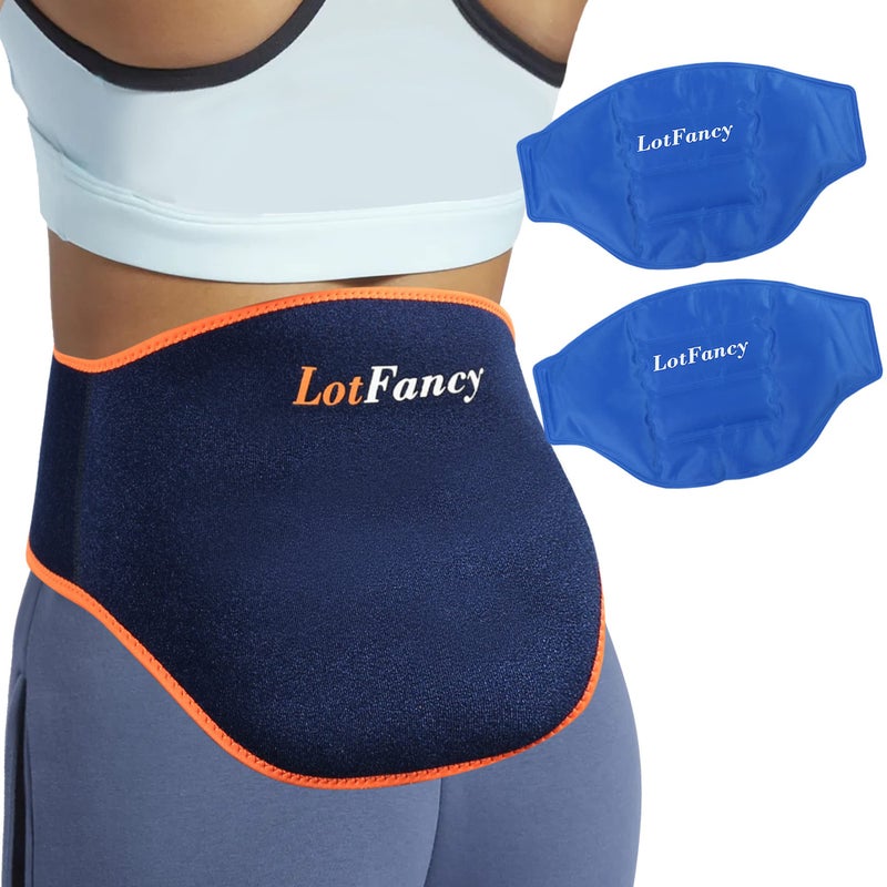 LotFancy حزمة ثلج LotFancy لتخفيف آلام الظهر، 2 حزمة هلامية ساخنة وباردة مع غلاف للظهر السفلي والخصر والورك والعمود الفقري والبطن وآلام عرق النسا وعظمة الذيل، مؤهلة لـ FSA و HSA، قابلة لإعادة الاستخدام للعلاج بالتبريد والتسخين - Image 1