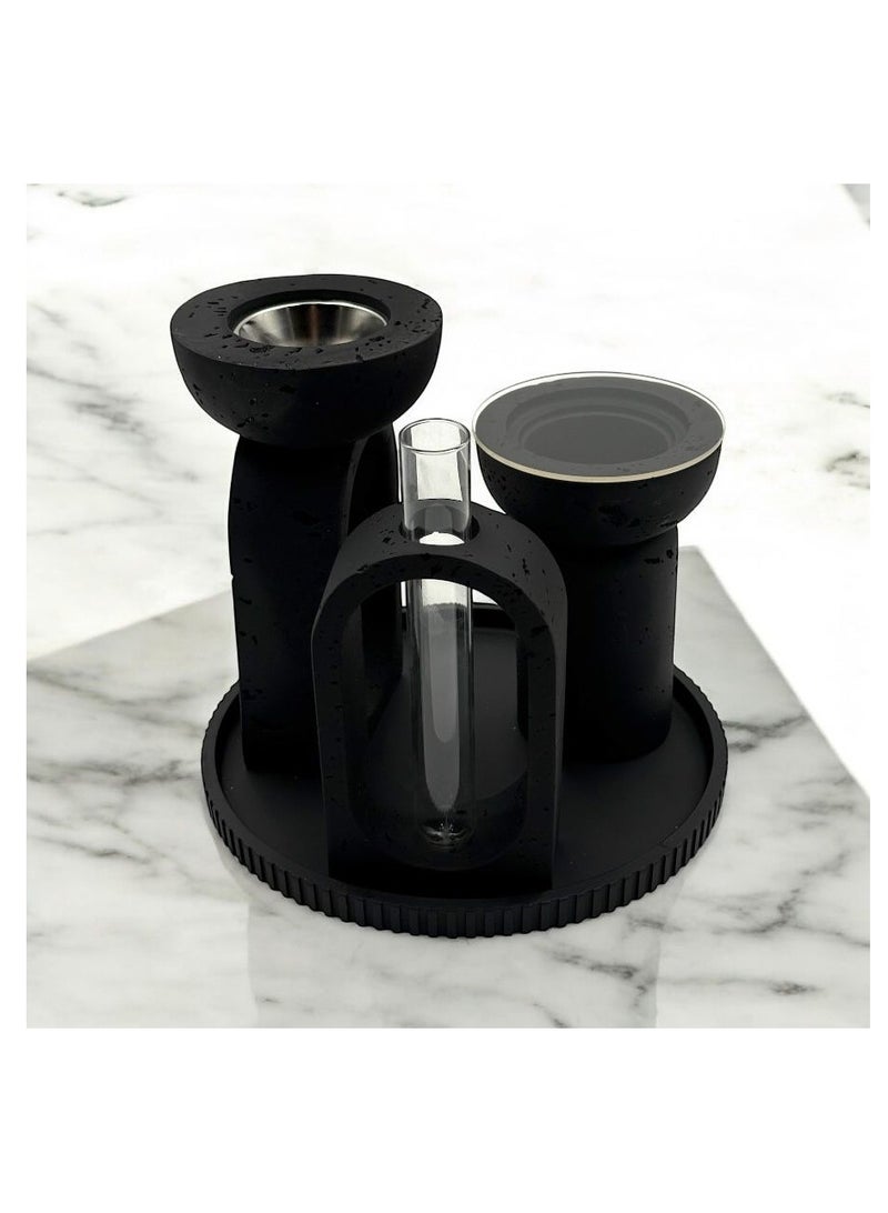 Luxury 3-piece black incense burner set - a touch of elegance and beauty in your home - Image 1