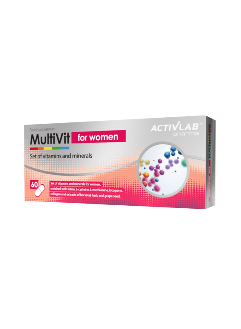 Activlab Pharma MultiVit for women, 60 capsules, multivitamins for women - Image 1
