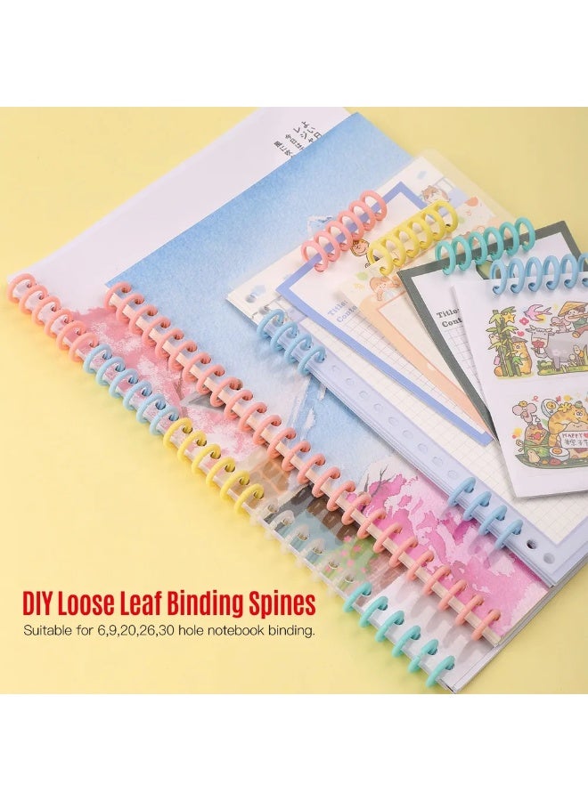 حلقات ربط بلاستيكية من الماكارون، مشبك مشبك DIY، زنبرك 12 مم، 30 فتحة، مجموعة من 10 قطع، أزرق - Image 2