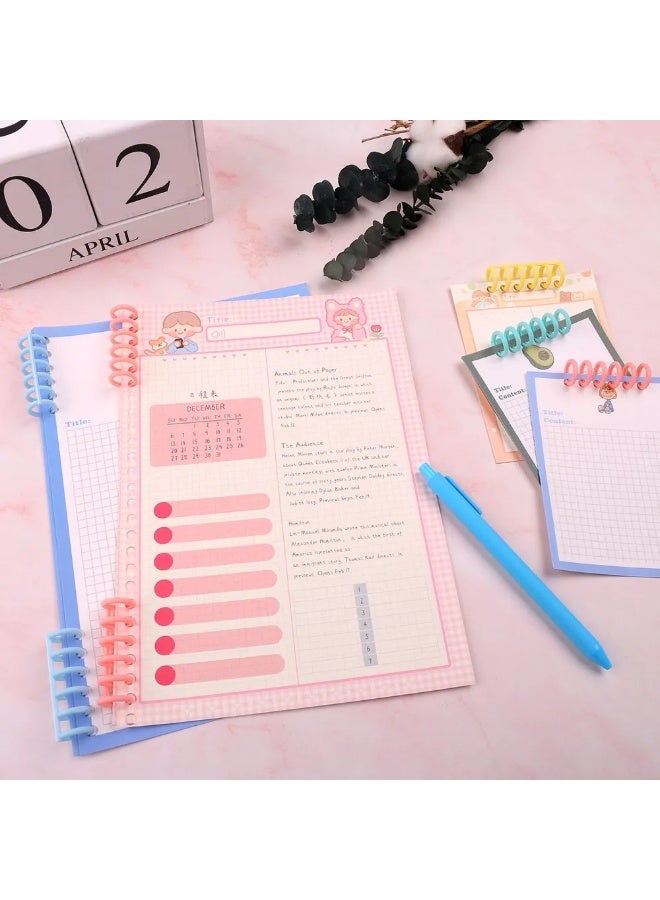 حلقات ربط بلاستيكية من الماكارون، مشبك مشبك DIY، زنبرك 12 مم، 30 فتحة، مجموعة من 10 قطع، أزرق - Image 4