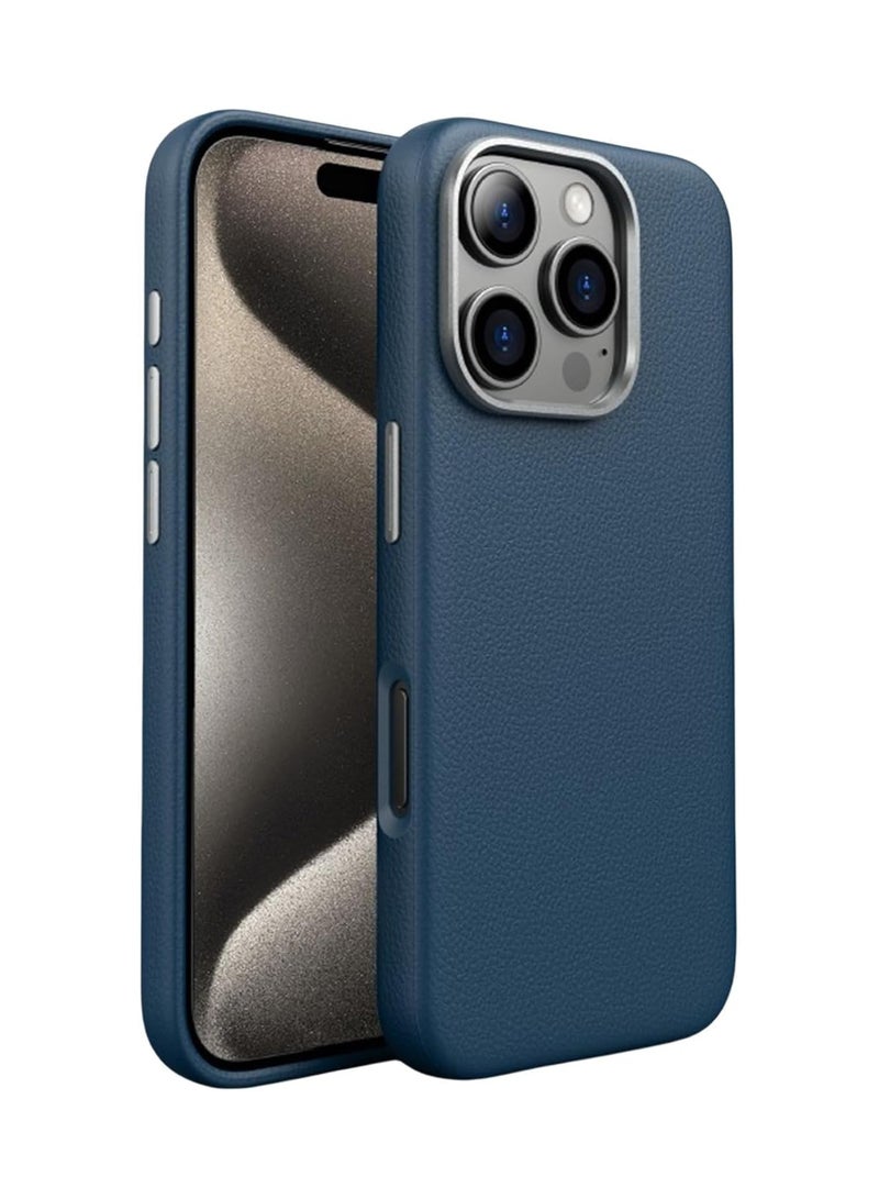 iPhone 16plus ,with Metal Camera Protection Compatible with Handmade Genuine Italian Leather Ultra Thin Non-Slipping Scratch Free Case (grey)  - Image 3
