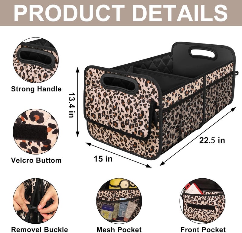 Deosk Leopard Print Car Trunk Organizer - Image 3