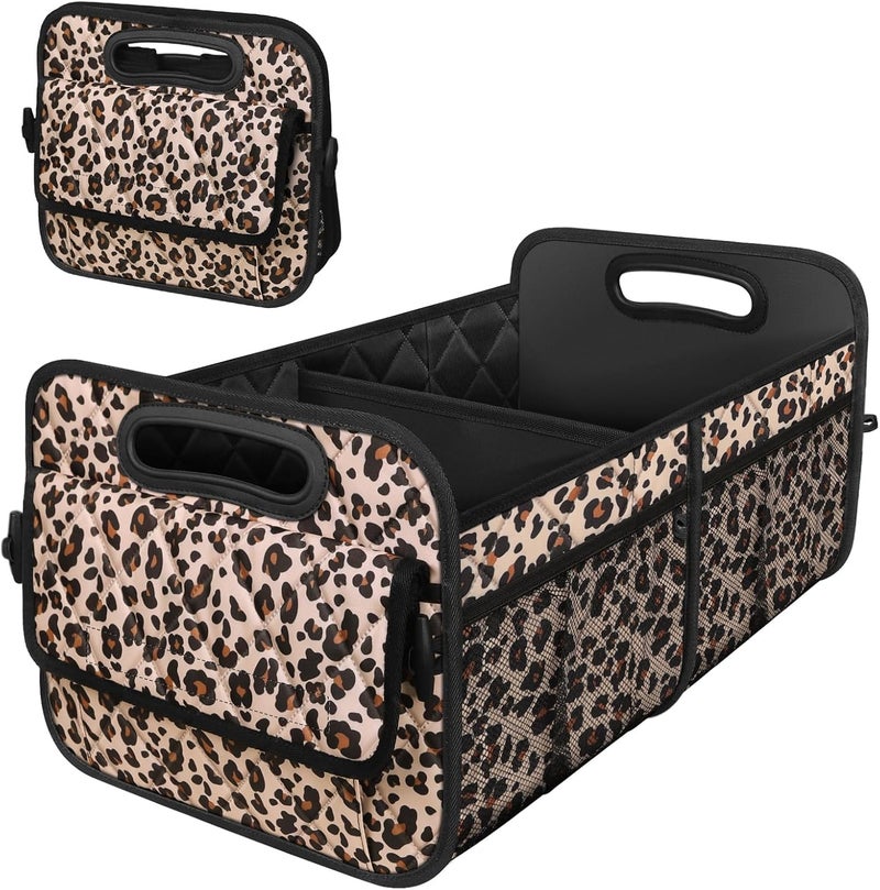 Deosk Leopard Print Car Trunk Organizer - Image 1