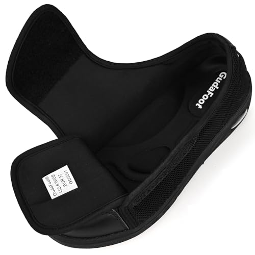 GudaFoot Women's Diabetic Shoes Easy Put on with Adjustable Lightweight for Edema Plantar Fasciitis Bunions Arthritis Neuropathy Wide Width Swollen Feet Bottom Fattening and Widening Elderly Shoes Black,8.5 - Image 2
