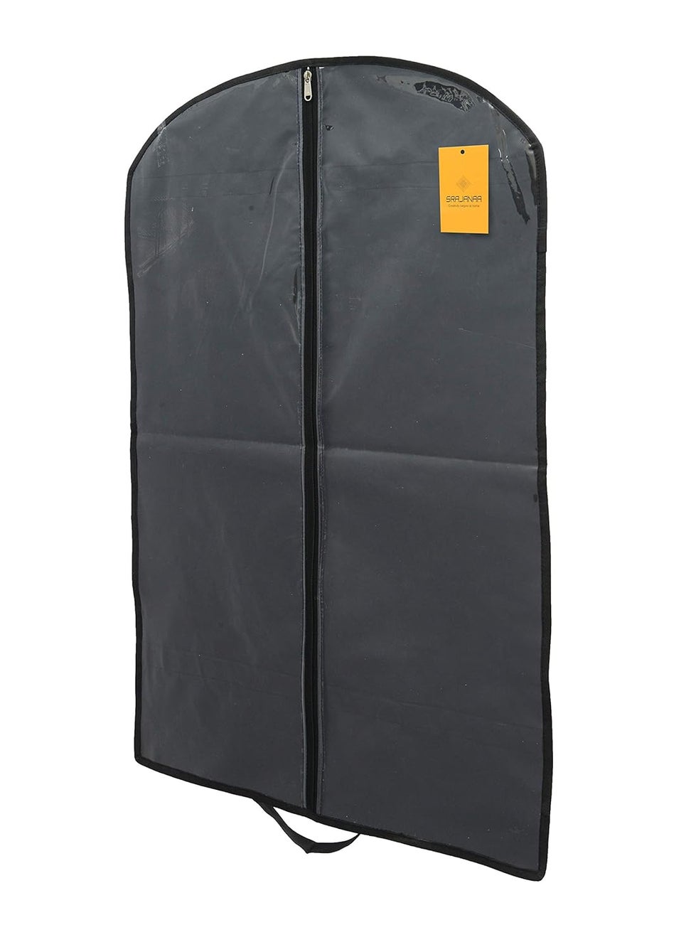 SRAJANAA Srajanaa Transparent MoistureProof Rexin Coat Suit Blazer Cover with Zip Closure Wardrobe Garment Bag Organizer Set of 1 Black Color Durable Protection for Clothes  - Image 2