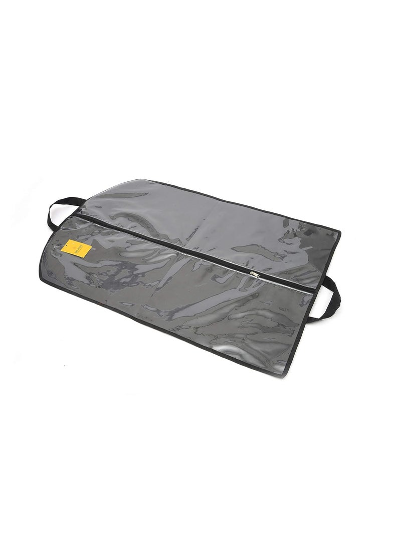 SRAJANAA Srajanaa Transparent MoistureProof Rexin Coat Suit Blazer Cover with Zip Closure Wardrobe Garment Bag Organizer Set of 1 Black Color Durable Protection for Clothes  - Image 5