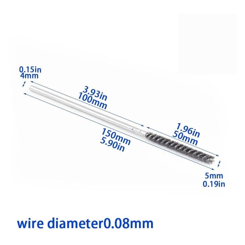 Wire Tube Brushes DIY Drill Brushes φ1.5-6mm Stainless Steel Wire Tube Brush for ID Deburring Polishing Cleaning Dirt Removing(OD5mm Continuous End) - Image 2