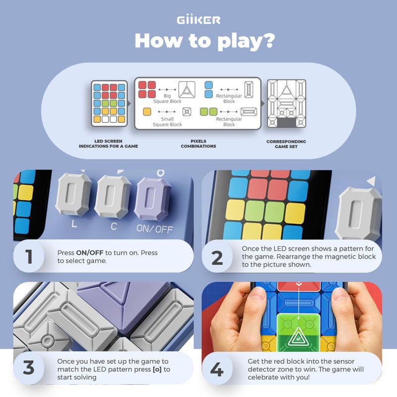 GiiKER Super Slide Puzzle Games, Original 500+ Challenges Brain Teaser Puzzle, Toys for Kids, Travel Games Birthday Gifts Easter Stocking Stuffers for Boys Girls, Activities for Road Trips - Lavender - Image 3