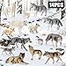THINKBAY 14PCS Wolf Toy Animal Figurines Realistic Plastic Zoo Safari Animal Toys for Toddlers 3 4 5 6 7 Forest Wolf Animals Figures Educational Toy Cake Toppers Birthday Gift for Kids Boys Girls - Image 4