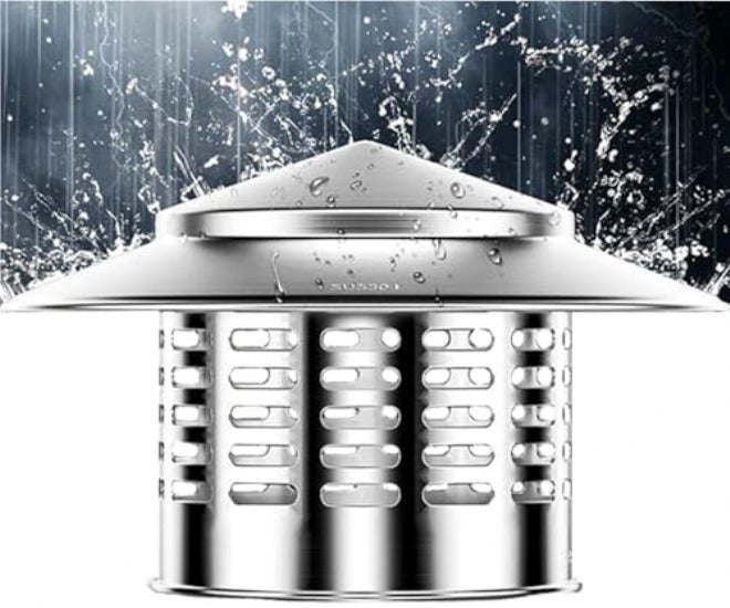 304 Stainless Steel Chimney Cap - Adjustable Rain Cap for 1.6" to 7.9" Fireplace & Stove Pipe, Durable Vent Cover with Screen for Clay Flue Tile (4.33") - Image 1