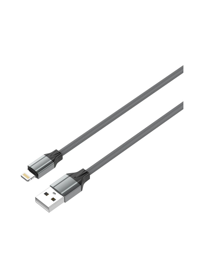 لدنيو LDNIO LS441 كابل شحن ونقل بيانات سريع USB-A إلى Lightning مناسب لأنواع مختلفة من الأجهزة، متعدد الألوان 1000 مم وطول 1 متر - رمادي - Image 3