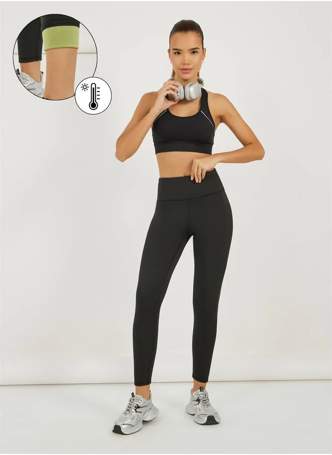 Styli Fleece Lining Broad Waistband Leggings