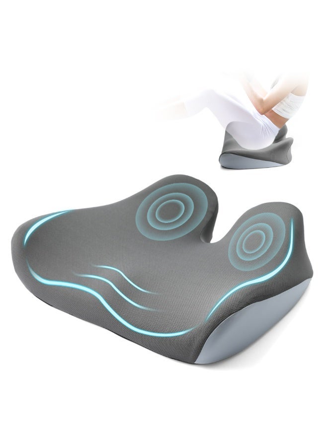 NIXGEN Premium Orthopedic Memory Foam Seat Cushion - Non-Slip Office Chair & Car Seat Pad for Back Pain Relief - Ergonomic Support for Wheelchair, Home, Long Driving & Desk Sitting (18.7" x 16.2") - Image 1