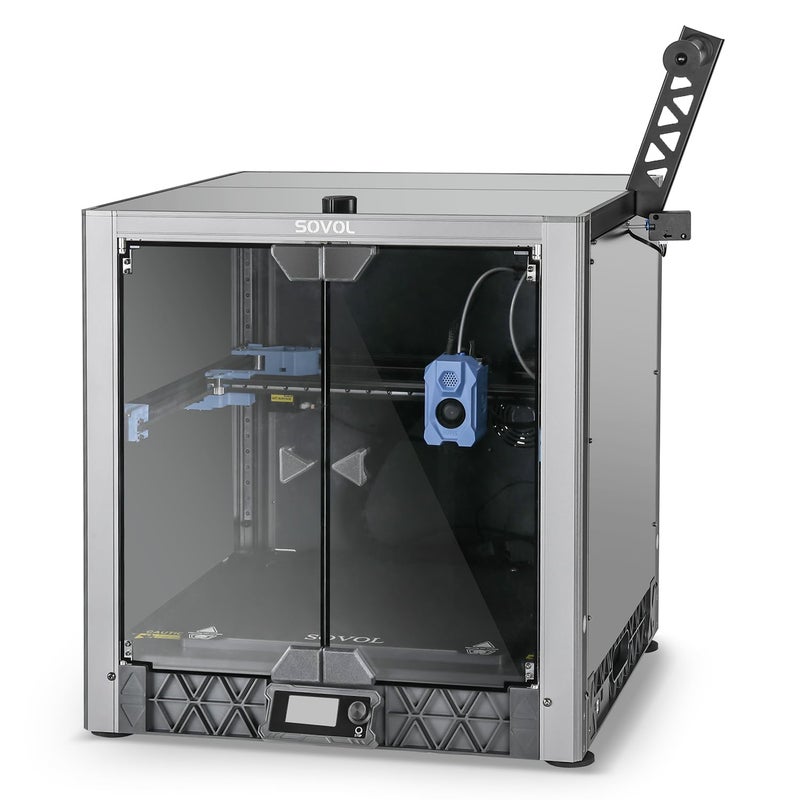 Sovol Metal and Tempered Glass Open Enclosure with Drag Chain and Filter Fan for Sovol SV08