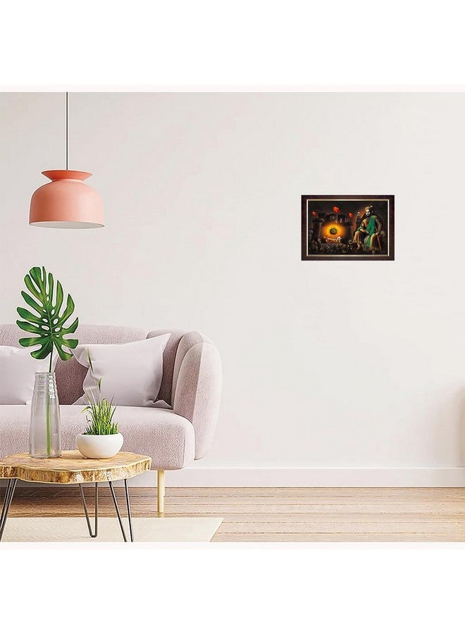 Dharvika Innovations Dharvika Innovations chatrapati shivaji maharaj photo frame painting big size vinyl sparkle coated home decorative gift item with synthetic photo frame (14×20 Inch) - 6755 - Image 4