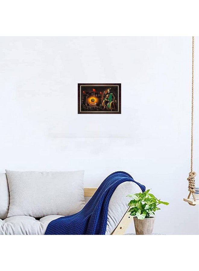 Dharvika Innovations Dharvika Innovations chatrapati shivaji maharaj photo frame painting big size vinyl sparkle coated home decorative gift item with synthetic photo frame (14×20 Inch) - 6755 - Image 5