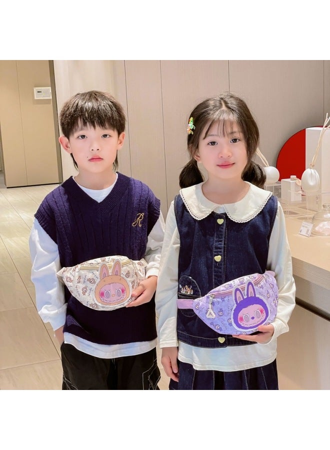 Fashion Casual Children's Waist Bag BULALA Printed Children's Simple Lightweight Chest Bag Boys And Girls Shoulder Bag-Color:Green - Image 5