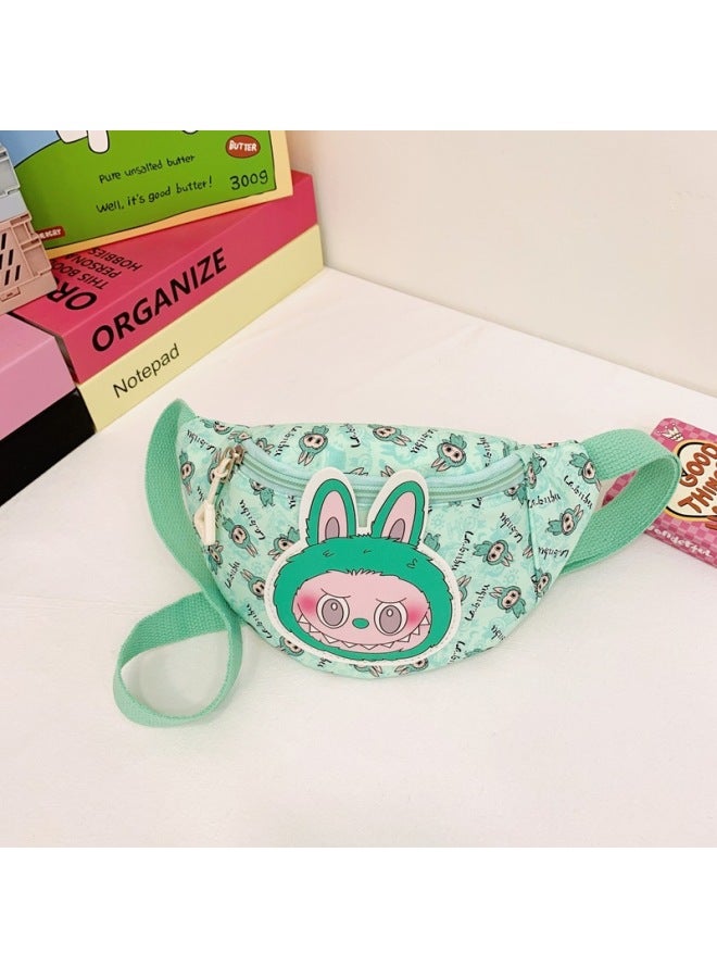 Fashion Casual Children's Waist Bag BULALA Printed Children's Simple Lightweight Chest Bag Boys And Girls Shoulder Bag-Color:Green - Image 1