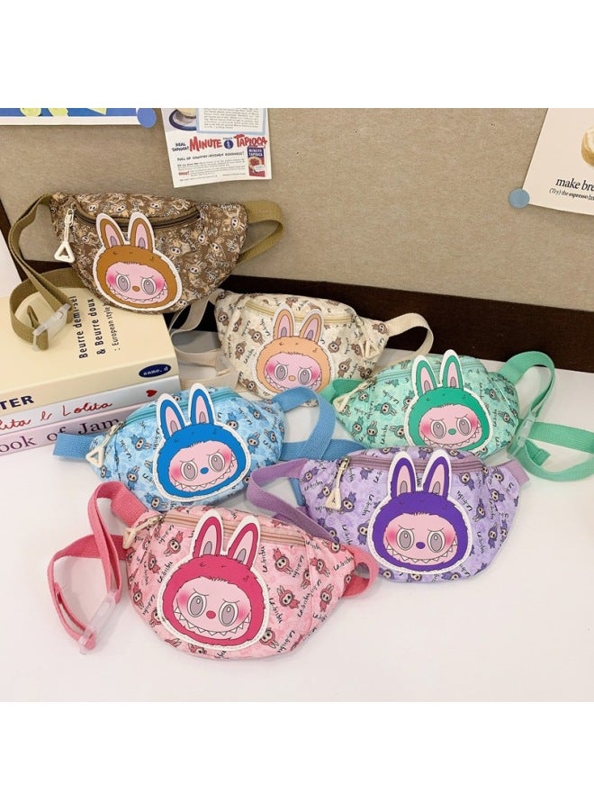 Fashion Casual Children's Waist Bag BULALA Printed Children's Simple Lightweight Chest Bag Boys And Girls Shoulder Bag-Color:Green - Image 2