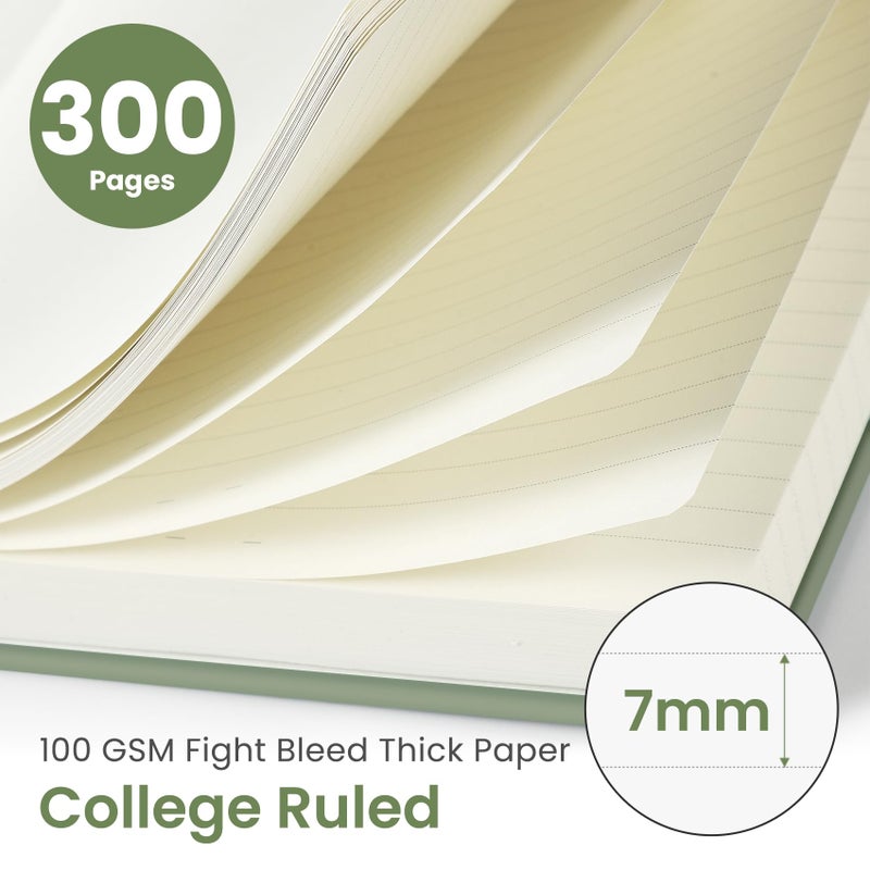 Taja Lined Spiral Notebook Journal for Work, 300 Pages Thick B5 (7.1"x10") College Ruled Journal for Women & Writing, Hardcover Notebook for Note Taking, Perfect for Office Home School Supplies, Green - Image 2