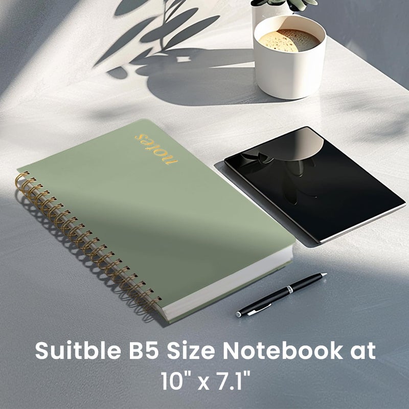 Taja Lined Spiral Notebook Journal for Work, 300 Pages Thick B5 (7.1"x10") College Ruled Journal for Women & Writing, Hardcover Notebook for Note Taking, Perfect for Office Home School Supplies, Green - Image 5