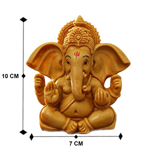 ascension Handcrafted Ganesha Beautiful Lord Ganesha Idol Figurine Showpiece Sculpture Hindu Polyresin Car Dashboard - Image 3