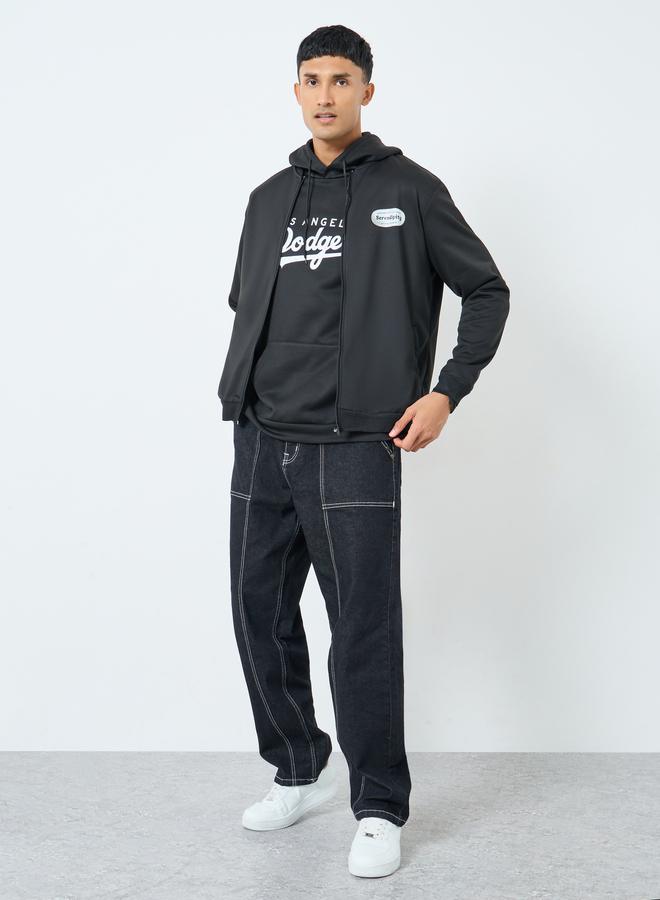 Take Two Men Black Zip Up Bomber Jacket - Image 3