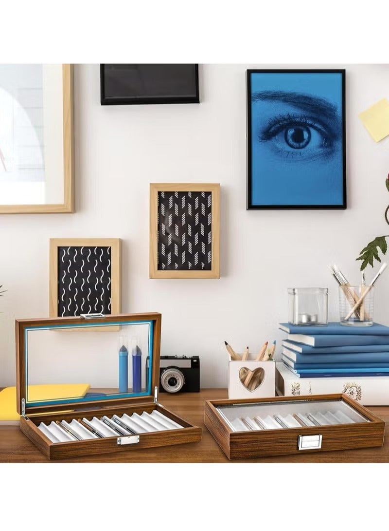 صندوق هدايا لمجموعة 12 بت، صندوق تخزين خشبي من خشب الجوز الأسود، صندوق عرض لمجموعة تخزين الأقلام، صندوق تخزين أقلام عالي الجودة لعرض أقلام النافورة - Image 4