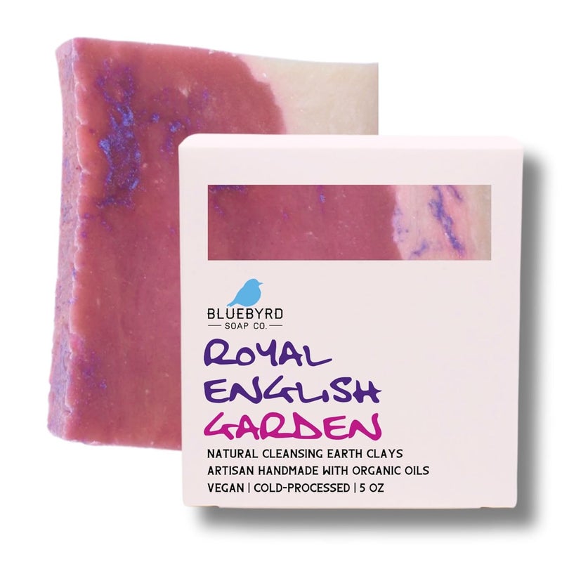 BLUEBYRD SOAP CO. Bluebyrd Soap Co English Royal Gardens Bar Soap For Women  Floral Scents of Gardenia Jasmine Plumeria  Cold Process Handmade Soap Bars Organic Oils  Vegan NonGmo Royal