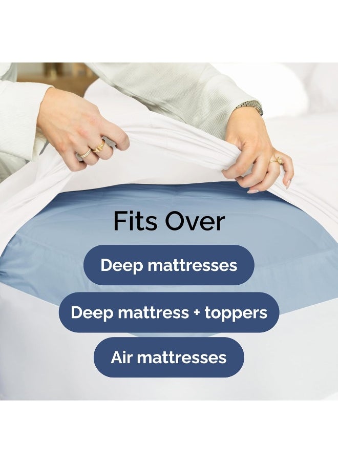 CGK Unlimited - Extra Deep Cal King Sheet Set - 6 Piece Breathable & Cooling Sheets - Hotel Luxury Bedding Set w/18-24 Inch Extra Deep Pockets - Easy Fit - Super Soft, Wrinkle Free and Comfy - White, Cal King Size - Image 1