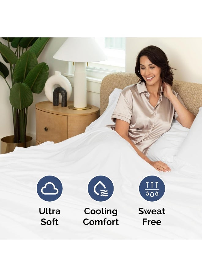 CGK Unlimited - Extra Deep Cal King Sheet Set - 6 Piece Breathable & Cooling Sheets - Hotel Luxury Bedding Set w/18-24 Inch Extra Deep Pockets - Easy Fit - Super Soft, Wrinkle Free and Comfy - White, Cal King Size - Image 1