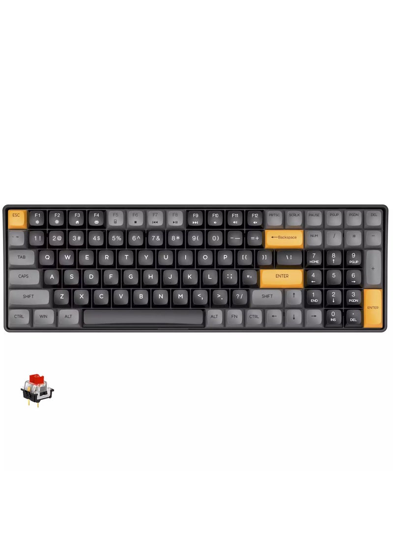 aigo - A100 Gaming Mechancial Keyboard - Red Switch Hot Swappable - PBT keycaps - Detchable USB C Cable - 100 Key With Compact Design - Image 1
