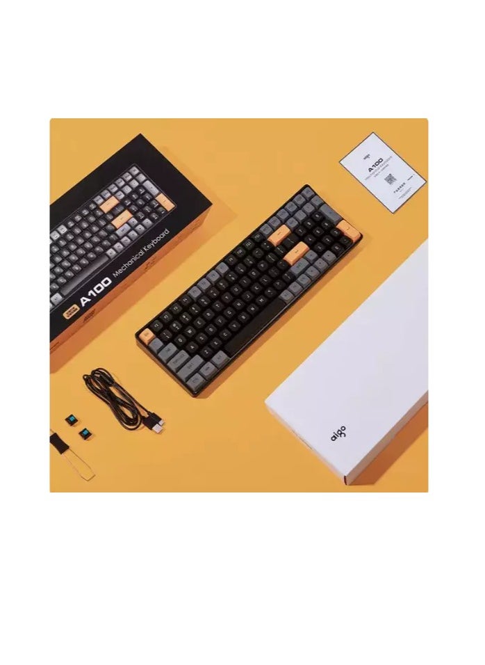 aigo - A100 Gaming Mechancial Keyboard - Red Switch Hot Swappable - PBT keycaps - Detchable USB C Cable - 100 Key With Compact Design - Image 1