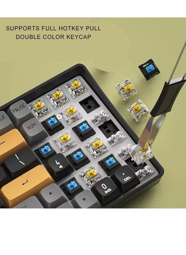 aigo - A100 Gaming Mechancial Keyboard - Red Switch Hot Swappable - PBT keycaps - Detchable USB C Cable - 100 Key With Compact Design - Image 1