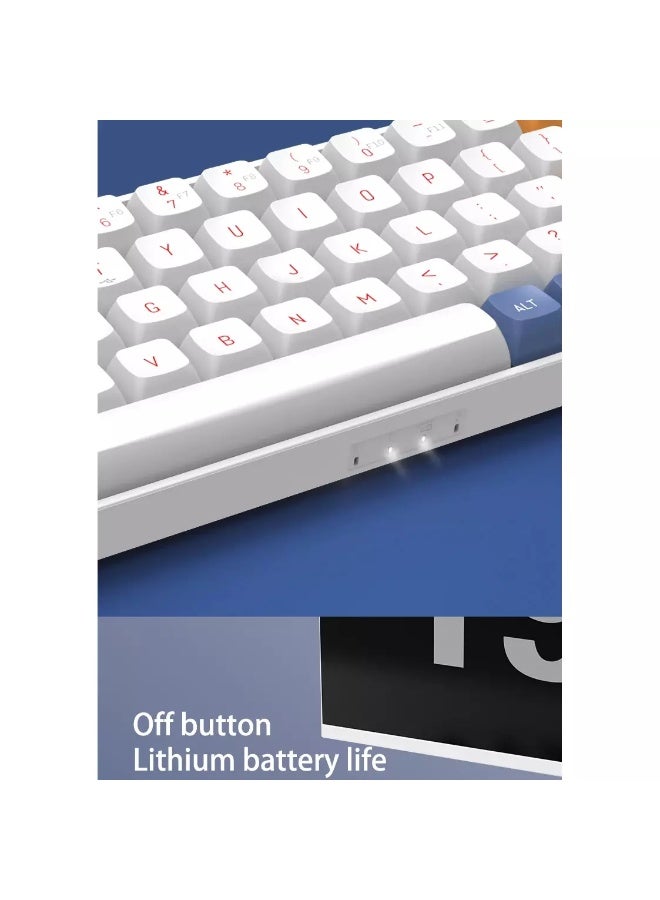 aigo A68 3-Mode Wireless, Bluetooth, Wired Gaming Mechancial Keyboard - Yellow Switch Hot Swappable - 1000Hz Polling rate - PBT keycaps - Detchable USB C Cable - Image 2
