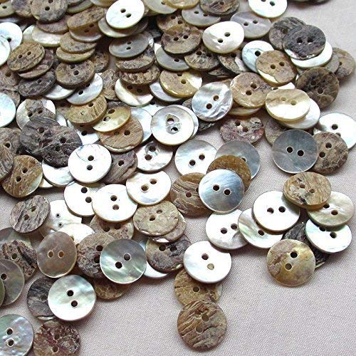 Bhavya Enterprises Bhavya Enterprises Shell Buttons 2 Hole for Sewing and Crafting Use Brown Colour 100pcs 13 mm  - Image 2