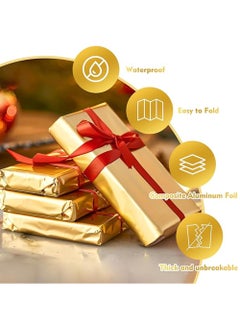 Generic 100Pcs Foil Candy Bar Wrapper, 7.8x7.8 Inch Gold Aluminum Chocolate Bar Wrapping Paper, Chocolate Molds Sugar Tin Foil Wrappers For DIY Candy Chocolate Packaging By Party Wedding Birthday  - Image 4