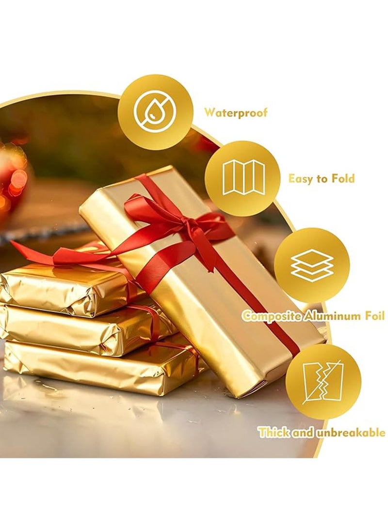 Generic 100Pcs Foil Candy Bar Wrapper, 7.8x7.8 Inch Gold Aluminum Chocolate Bar Wrapping Paper, Chocolate Molds Sugar Tin Foil Wrappers For DIY Candy Chocolate Packaging By Party Wedding Birthday  - Image 4