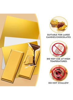 Generic 100Pcs Foil Candy Bar Wrapper, 7.8x7.8 Inch Gold Aluminum Chocolate Bar Wrapping Paper, Chocolate Molds Sugar Tin Foil Wrappers For DIY Candy Chocolate Packaging By Party Wedding Birthday  - Image 3