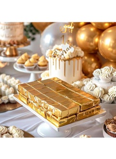 Generic 100Pcs Foil Candy Bar Wrapper, 7.8x7.8 Inch Gold Aluminum Chocolate Bar Wrapping Paper, Chocolate Molds Sugar Tin Foil Wrappers For DIY Candy Chocolate Packaging By Party Wedding Birthday  - Image 5