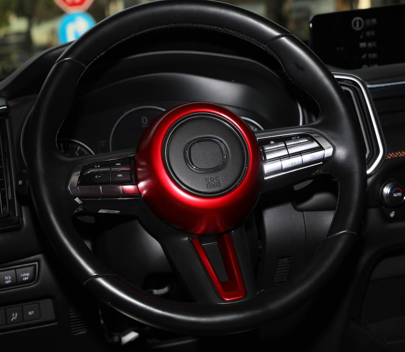 Birbenben Fit for Mazda CX50 Mazda 3 CX-30 Accessories Steering Wheel Covers, Red Style Steering Wheels Protective Trims for Mazda CX-50 CX 50 2023 2024 2025 Mazda 3 CX30 CX 30 2020-2025 - Image 3