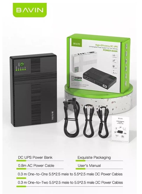 Mini UPS Uninterrupted Power Supply 18W 8800mAh for CCTV Camera Wifi Router Modem POE Sensor With C.U57 18W Fast Charging USB Adapter