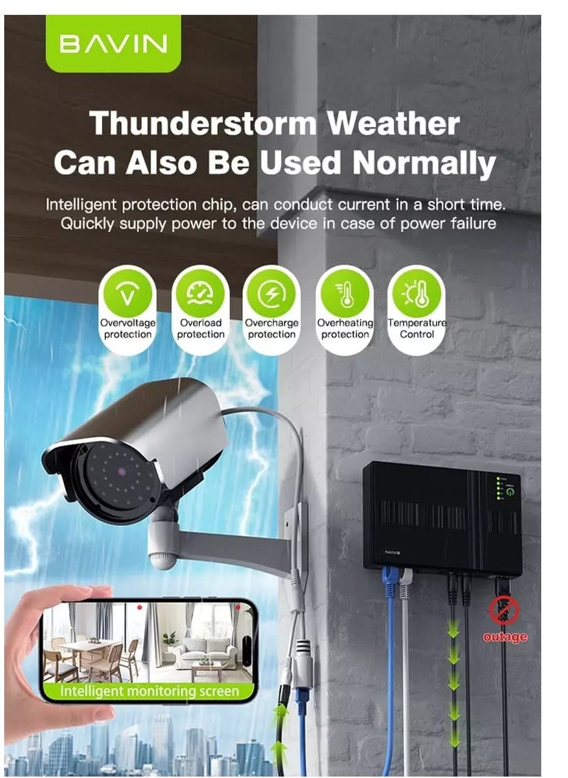 Mini UPS Uninterrupted Power Supply 18W 8800mAh for CCTV Camera Wifi Router Modem POE Sensor With C.U57 18W Fast Charging USB Adapter